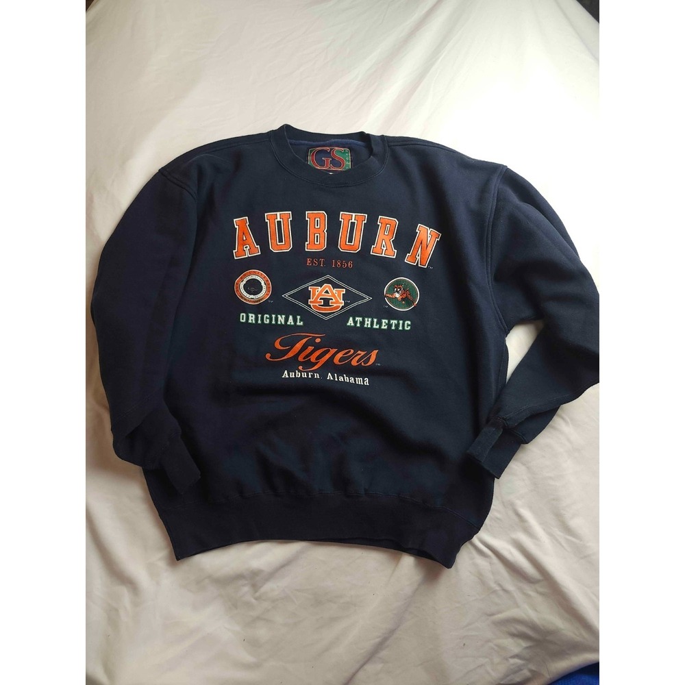Vintage Auburn Tigers Sweatshirt Mens Large Navy GS Sport Crew Neck Pullover